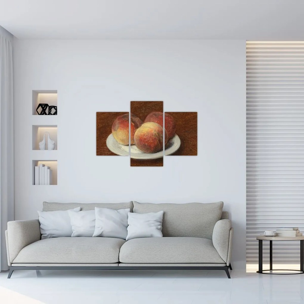 Tablou - Henri Fantin-Latour, Three Peaches on a Plate, reproducere (90x60 cm)