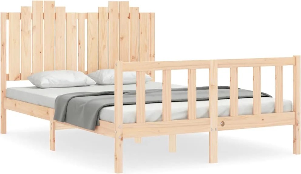 vidaXL Cadru de pat fără saltea, 140x200 cm, lemn masiv pin