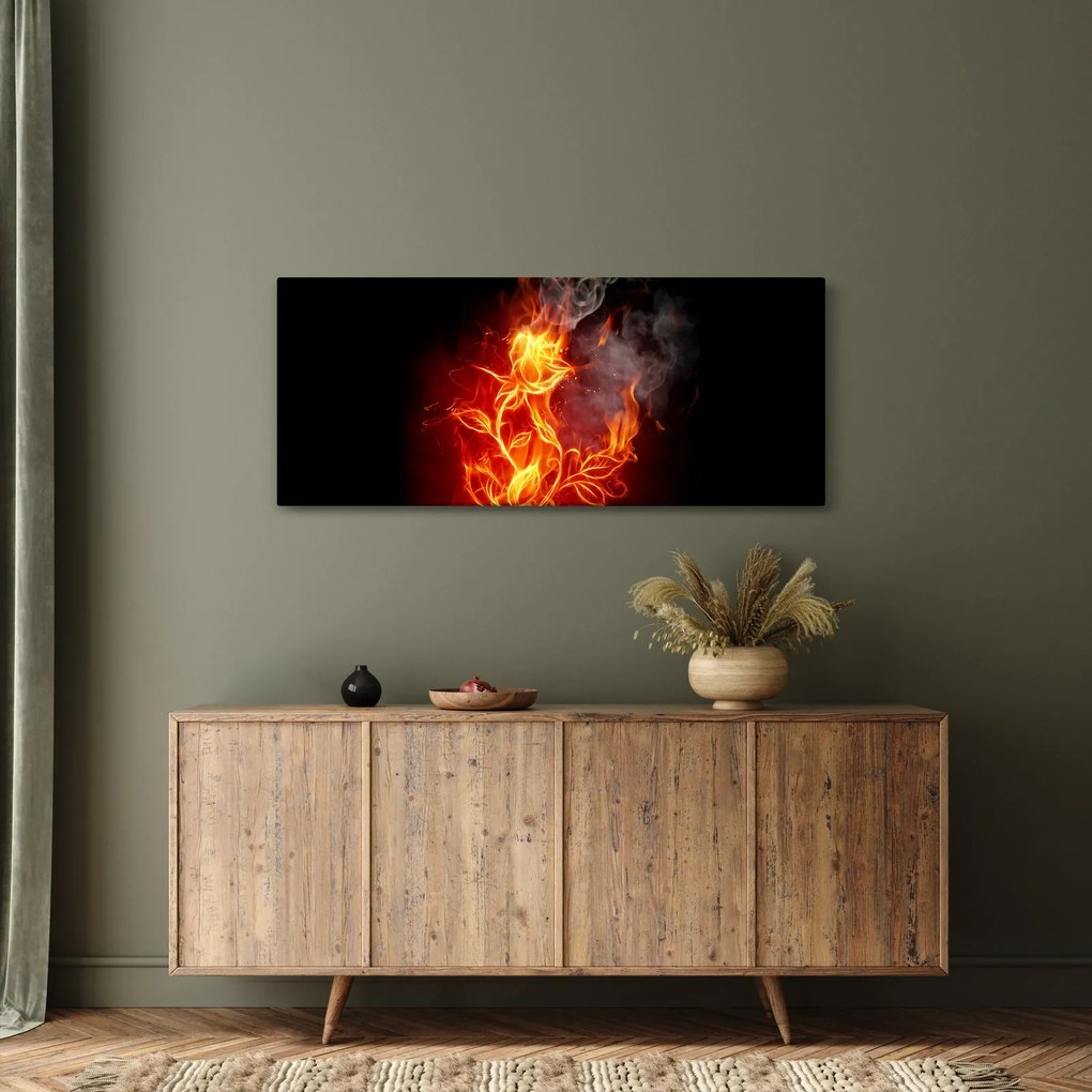 Tablou - Trandafiri în foc (120x50 cm)