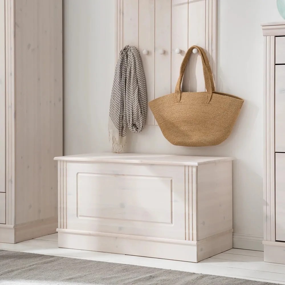 Cufăr alb din lemn de pin 80x45 cm Anita – Støraa
