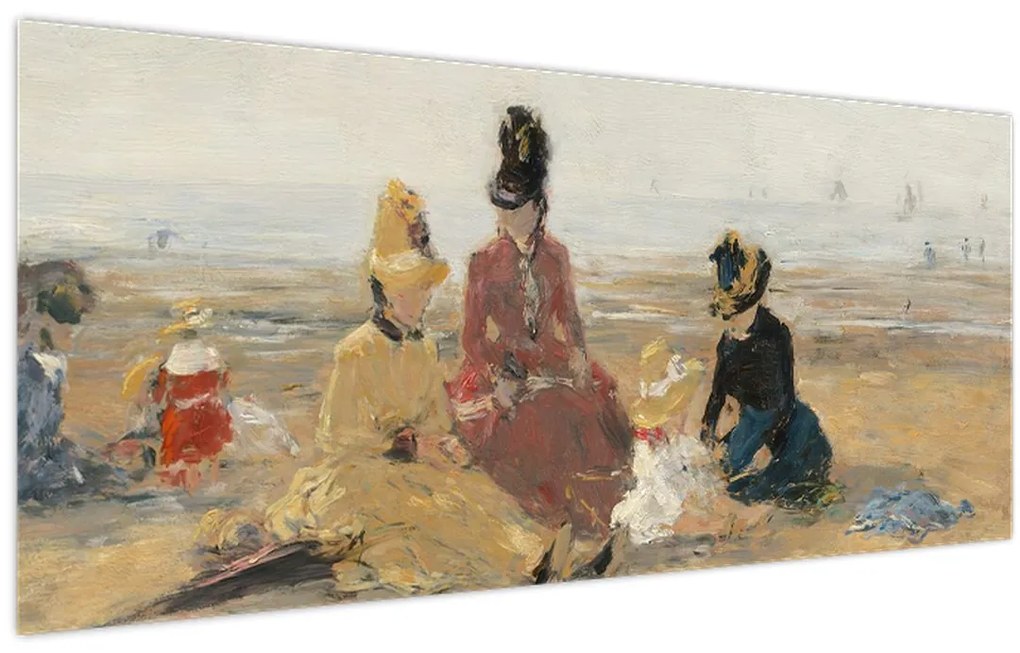Tablou - Eugène Boudin, On the Beach, Trouville, reproducere (120x50 cm)