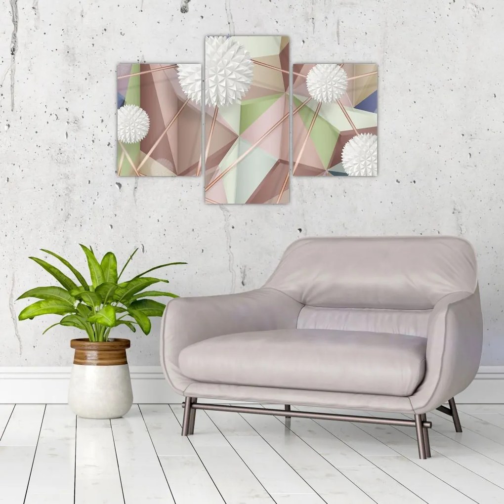 Tablou - 3D abstract culori pastel (90x60 cm)