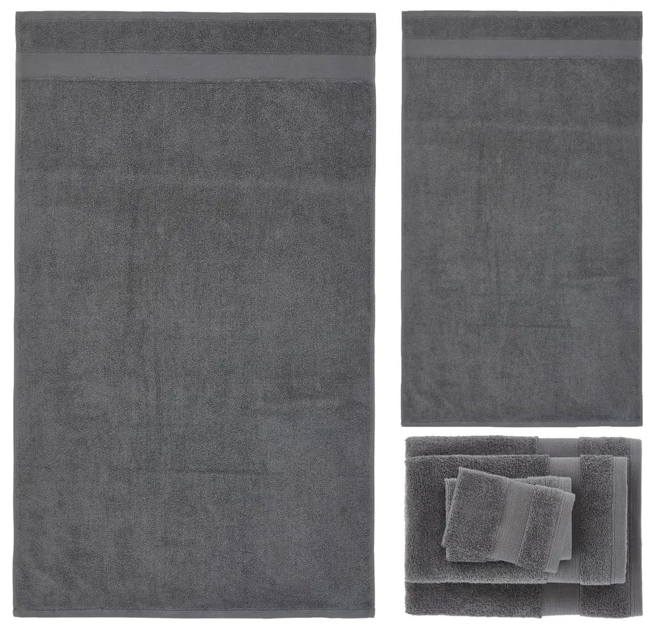 Prosoape de baie gri-închis 6 buc. din bumbac din frotir Anti-Bacterial – Catherine Lansfield