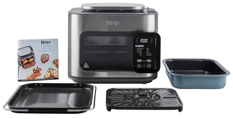 Multicooker Ninja Combi All In One 12in1 SFP700EU, 1780W, 12.5 L, 40-240°C, 12 programe, Gatit combinat, SmartSwitch, Argintiu