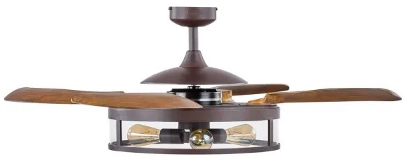 Ventilator LED de tavan CLASSIC FANAWAY 212925 3xE27/4W/230V maro + telecomandă