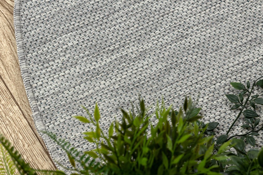 Covor SISAL SION cerc A5165A Melanj țesute plate gri