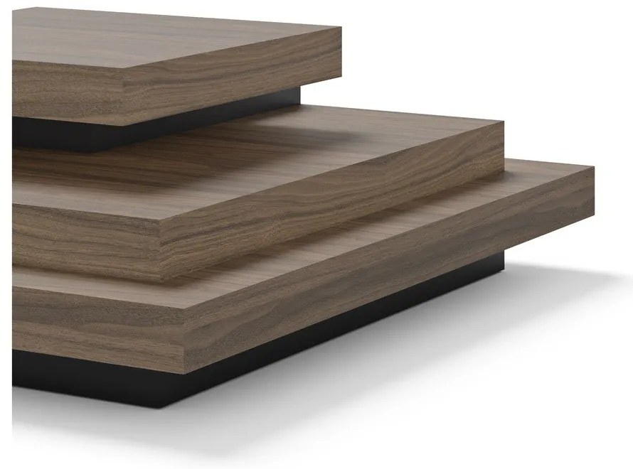 Măsuță de cafea negru-natural cu aspect de lemn de nuc 110x110 cm Slate – TemaHome