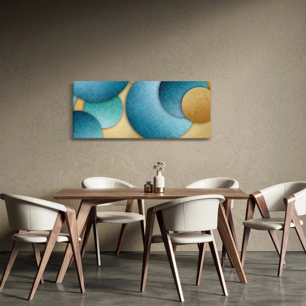 Tablou cu abstracție cercuri (120x50 cm)