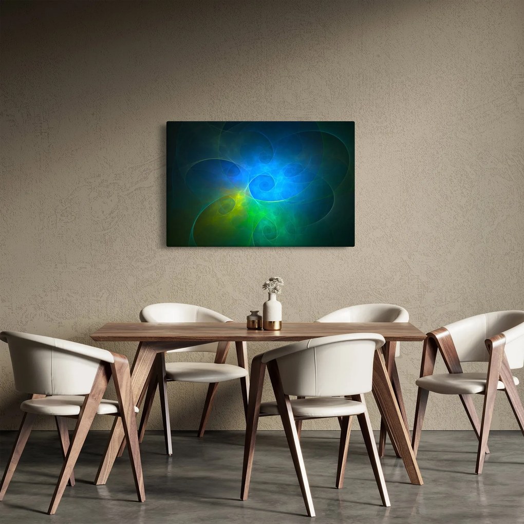 Tablou cu abstracțiune albastră (90x60 cm)