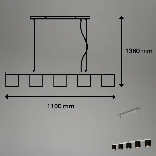 Lustră pe cablu LURI 5xE14/25W/230V Briloner