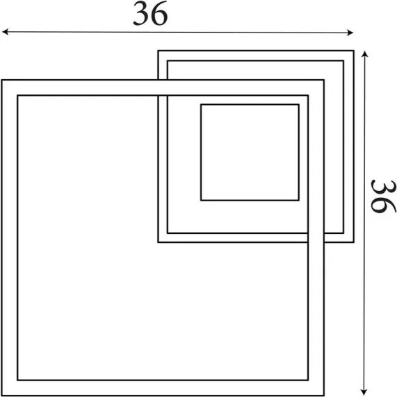 Searchlight 44250BK - Plafonieră LED reglabilă QUADRATE LED/24W/230V 36x36 cm