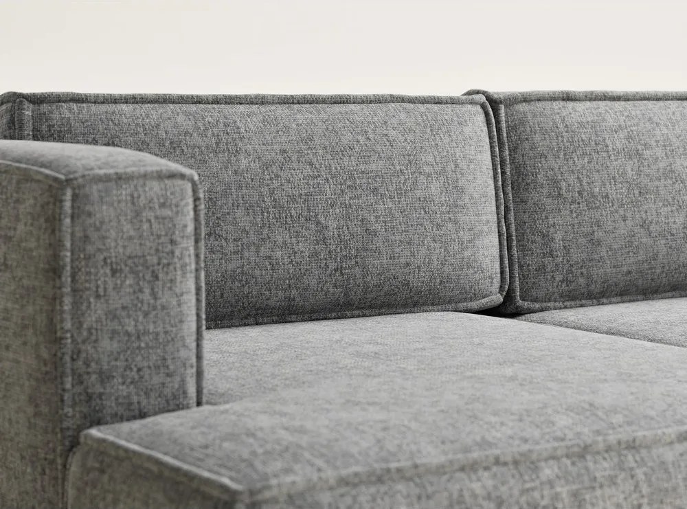 Colțar gri extensibil/cu spațiu de depozitare cu tapițerie din chenille (cu colț pe partea stângă/cu șezlong) Velto – Maison de Rêve