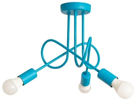 Lustră LED aplicată pentru copii OXFORD, 3xE27/15W/230V, albastră