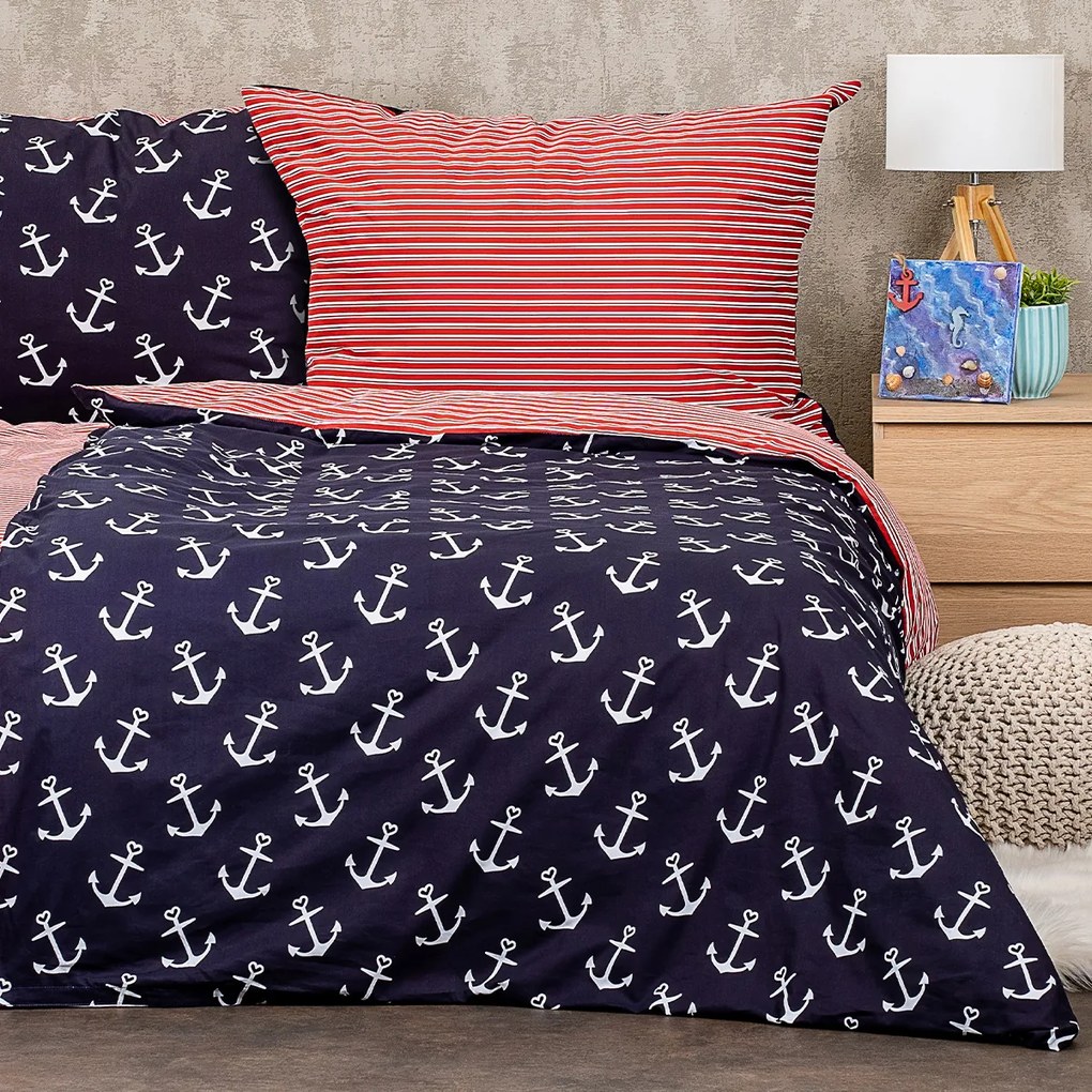Lenjerie de pat din bumbac 4Home Marine, 160 x 200 cm, 70 x 80 cm