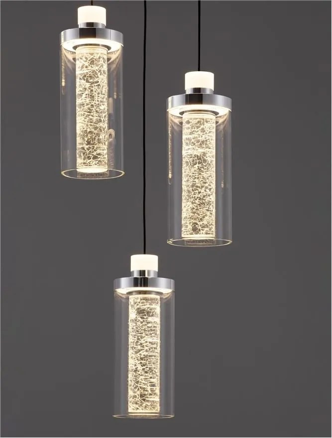 Lustra cu 5 pendule LED design modern LUNE