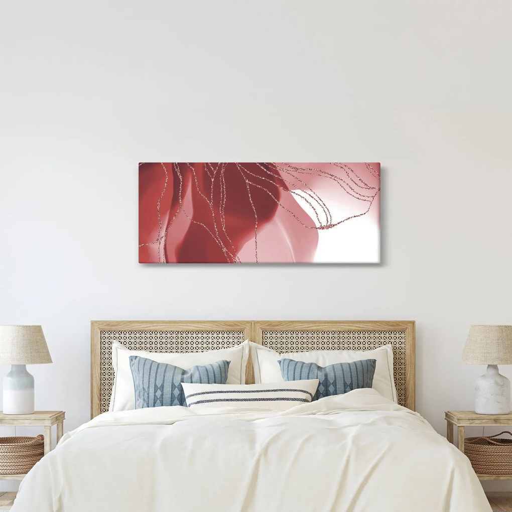 Tablou - Floare abstractă roșie N⁰1 (120x50 cm)