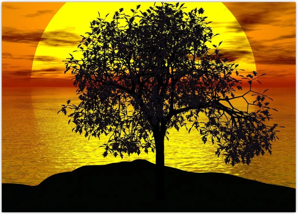 Tablou - Silueta copacilor (70x50 cm)