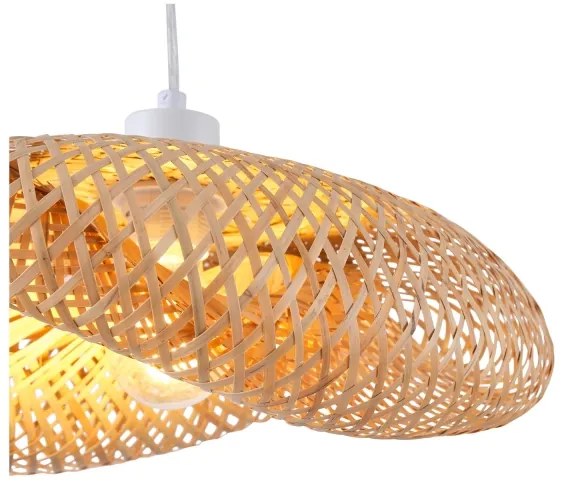 Lustră pe cablu 1xE27/40W/230V bambus