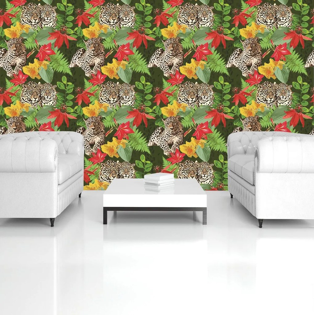 Fototapet - Leopard în junglă (152,5x104 cm)