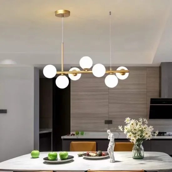 Lustra LED Pendul Elit's Imala, 7 Abajururi, bec G9 Gold