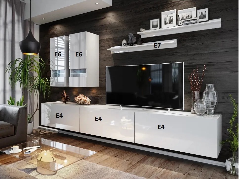 Mobilier living Benmore (alb + alb lucios). 1007681