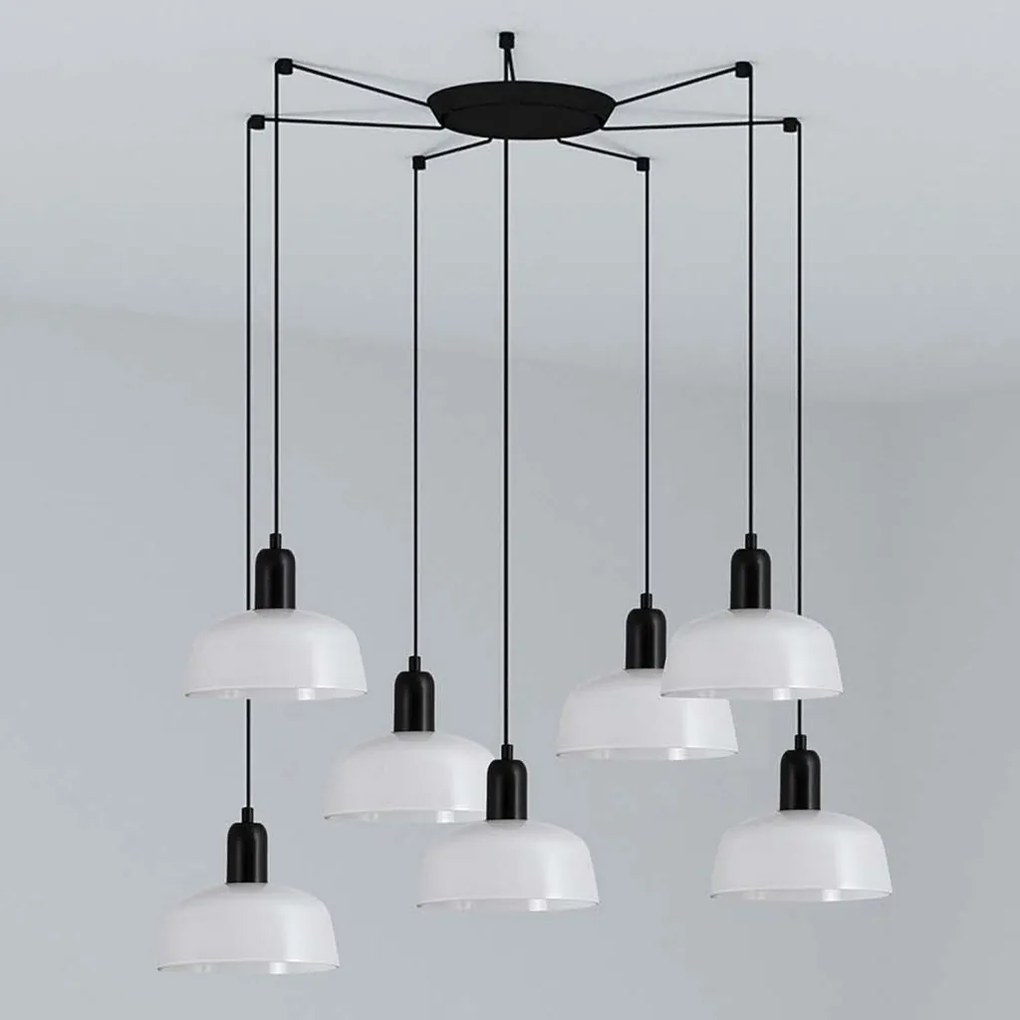 Lustra cu 7 pendule metal TATAWIN S alb