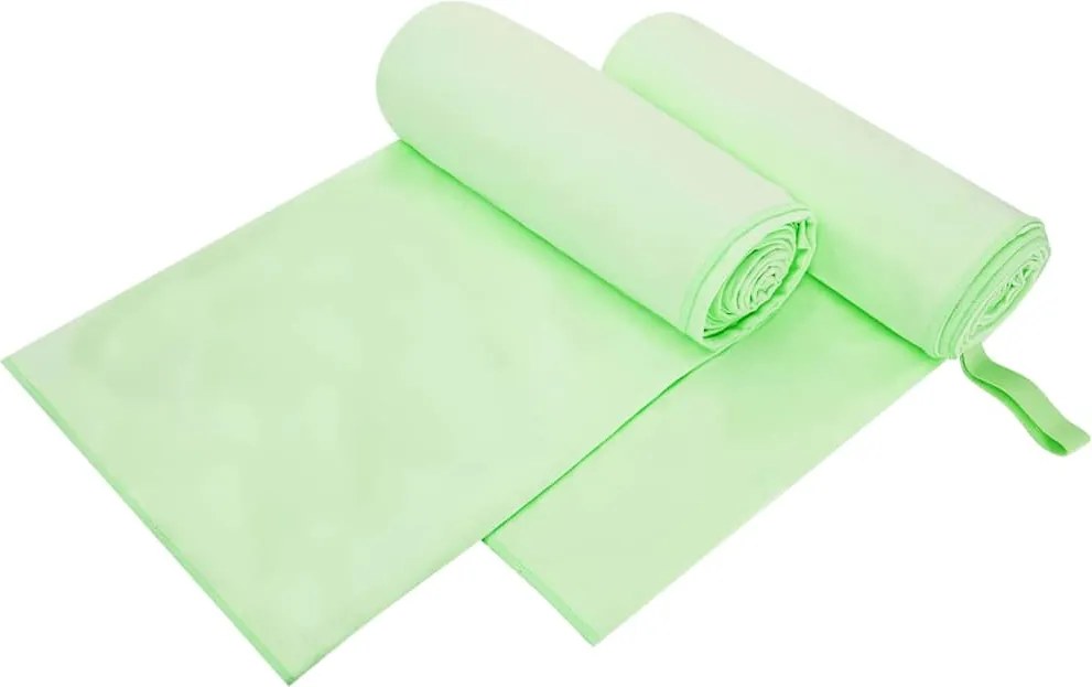 vidaXL Prosoape Sport 2 pcs Verde 200 x 100 cm Poliester și poliamidă
