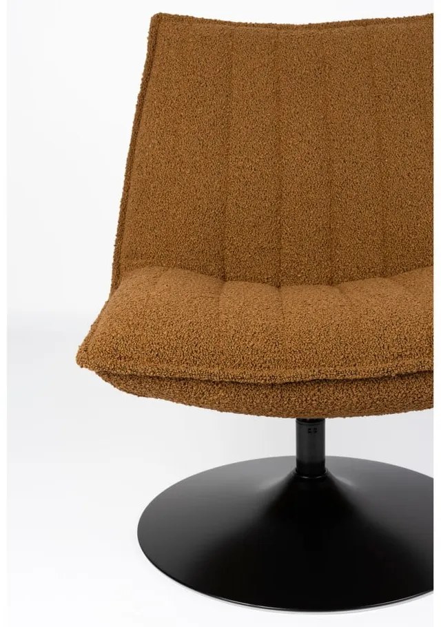 Fotoliu galben ocru cu tapițerie din stofă bouclé Jax – White Label