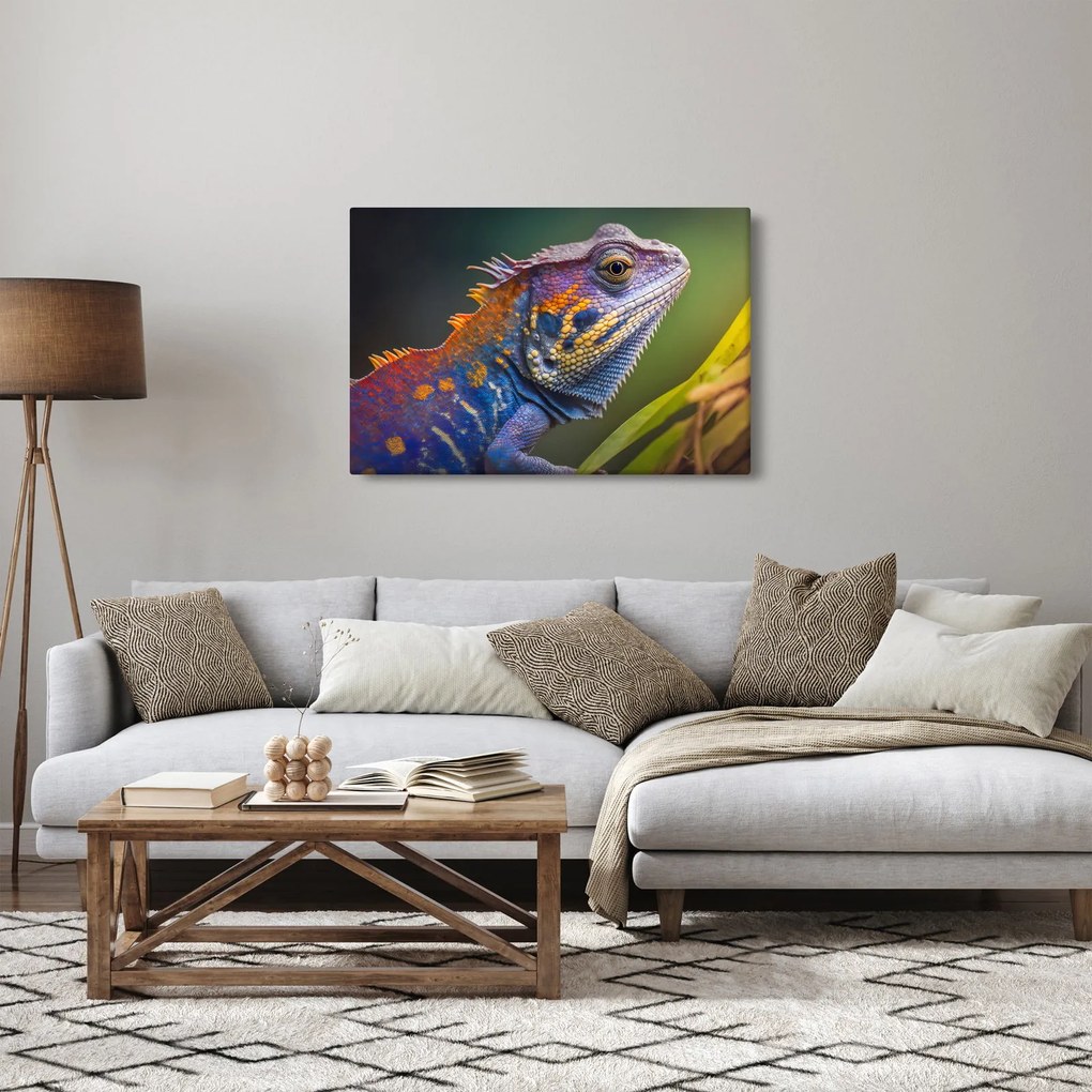 Tablou - Iguana colorată (90x60 cm)