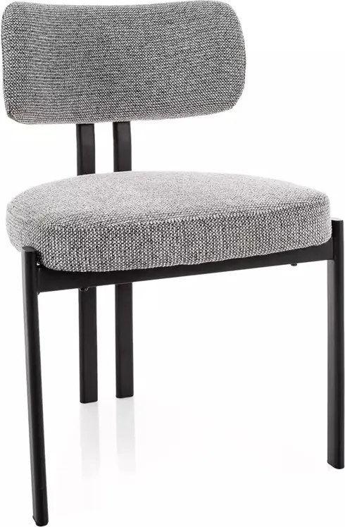 Scaun tapitat Misaki 254 gri/negru mat - H81 cm