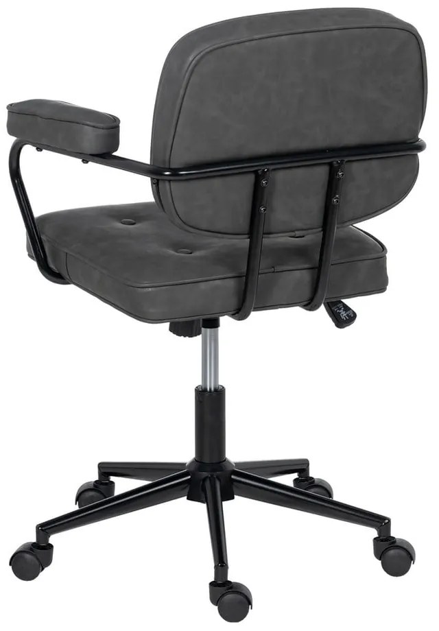 Scaun de birou gri antracit din imitație de piele – Ixia