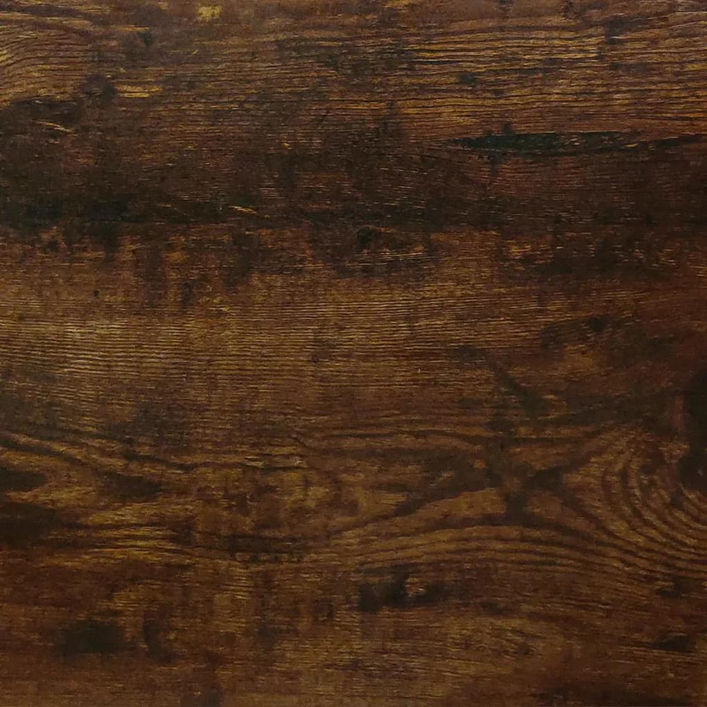 Birou cu sertar si dulap, stejar fumuriu, 100x40x73 cm, lemn