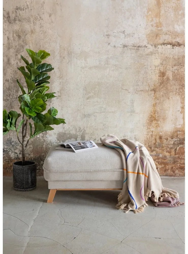 Taburet verde deschis cu tapițerie din catifea reiată Tori – Bonami Selection