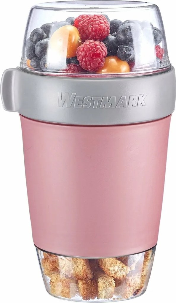 Recipient pentru alimente Westmark din trei piese,1150 ml, roz, L