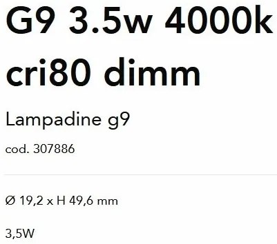 Bec LED dimabil, G9 3,5W 4000k cri80 dimm