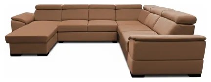 Colțar extensibil reversibil în U cu spațiu de depozitare GRANADA, maro