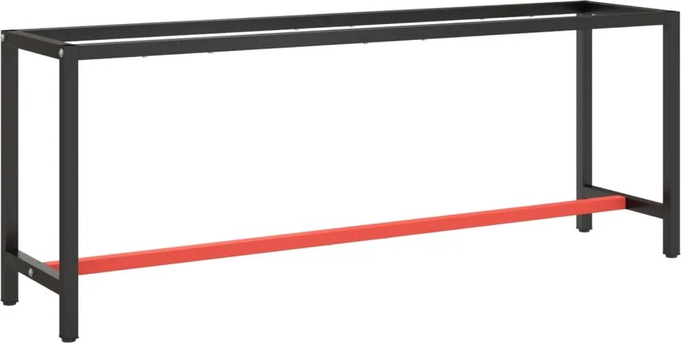 vidaXL Cadru banc de lucru, negru mat/roșu mat, 210x50x79 cm, metal