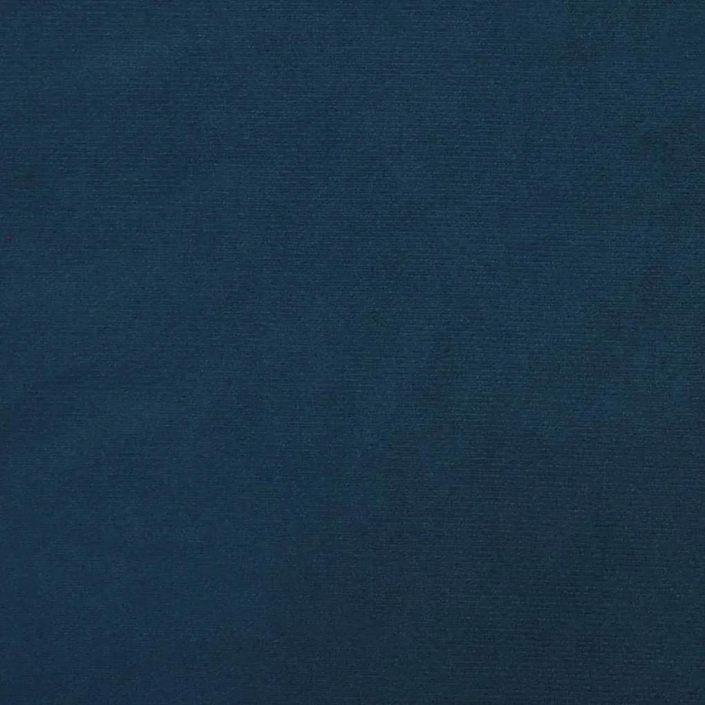 Canapea cu 3 locuri si taburet, albastru, 180 cm, catifea Albastru, 198 x 77 x 80 cm