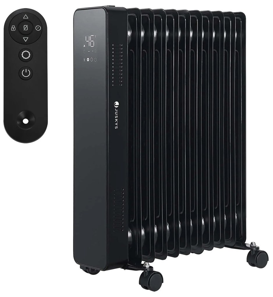 Radiator ulei OH125BW2 cu termostat, LED cu putere 2500W negru