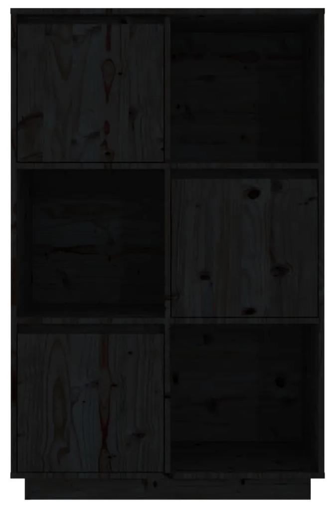 Dulap inalt, negru, 74x35x117 cm, lemn masiv de pin 1, Negru