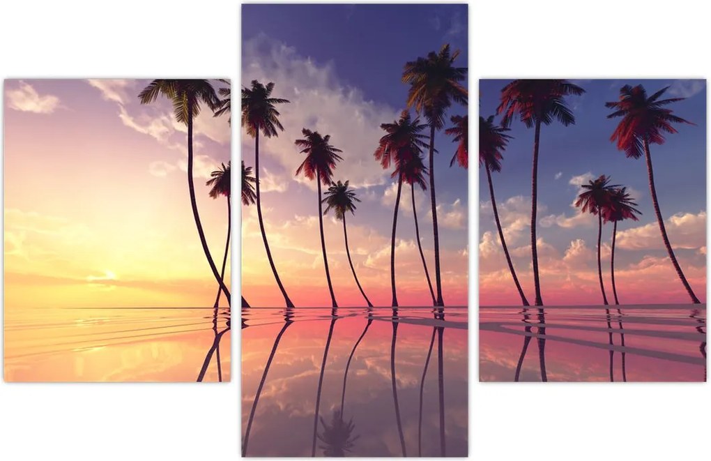 Tablou cu palmieri deasupra mării (90x60 cm)