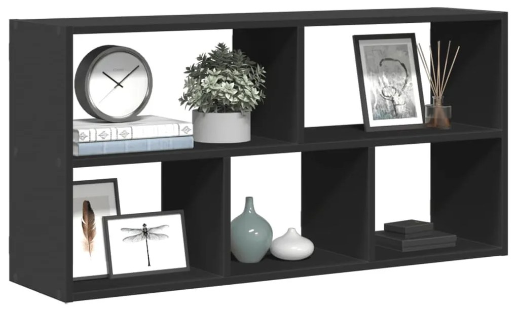 vidaXL Raft de perete, negru, 100x25x50 cm, lemn prelucrat