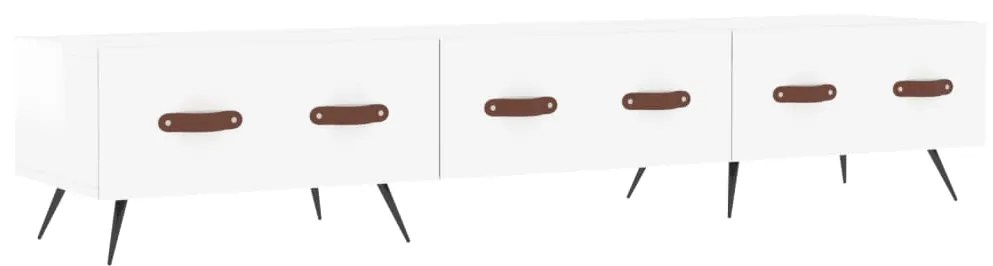 vidaXL Comodă TV, alb extralucios, 150x36x30 cm, lemn prelucrat