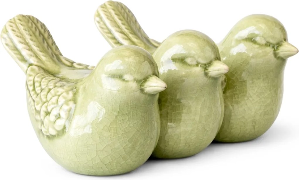 Decoratiune de primavara CRAQUELE PASARI 19,5 cm - mai multe culori Culoare: Verde