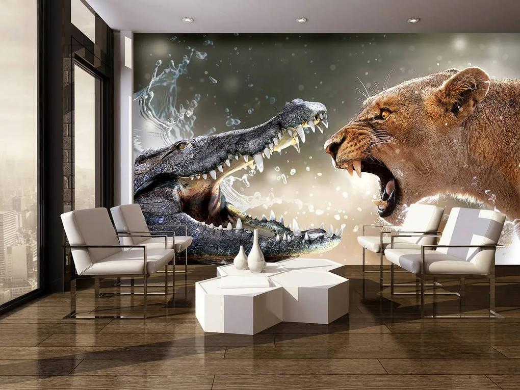 Fototapet - Aligator și predator (152,5x104 cm), în 8 de alte dimensiuni noi