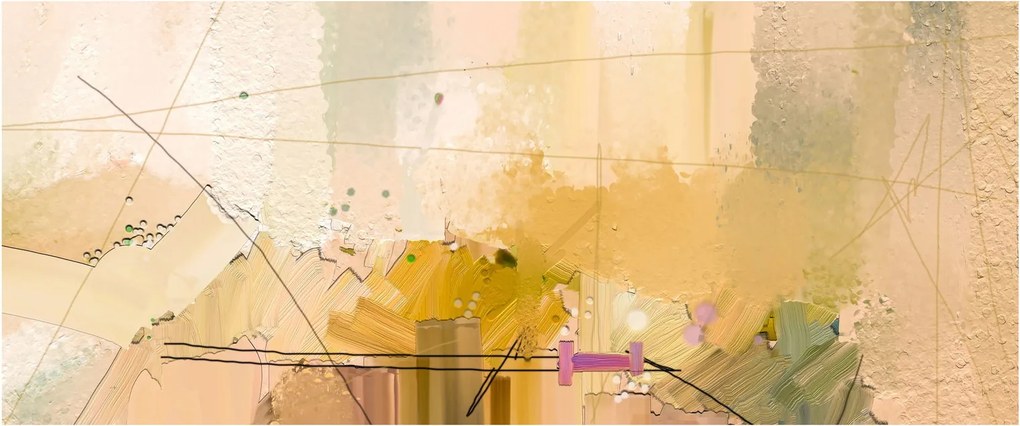 Tablou - Abstract, pictură în ulei (120x50 cm)