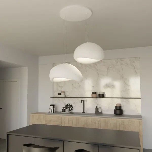 Brilagi - Candelabru suspendat cu cablu WABI SABI, 2xE27/40W/230V, Ø 60 cm, alb