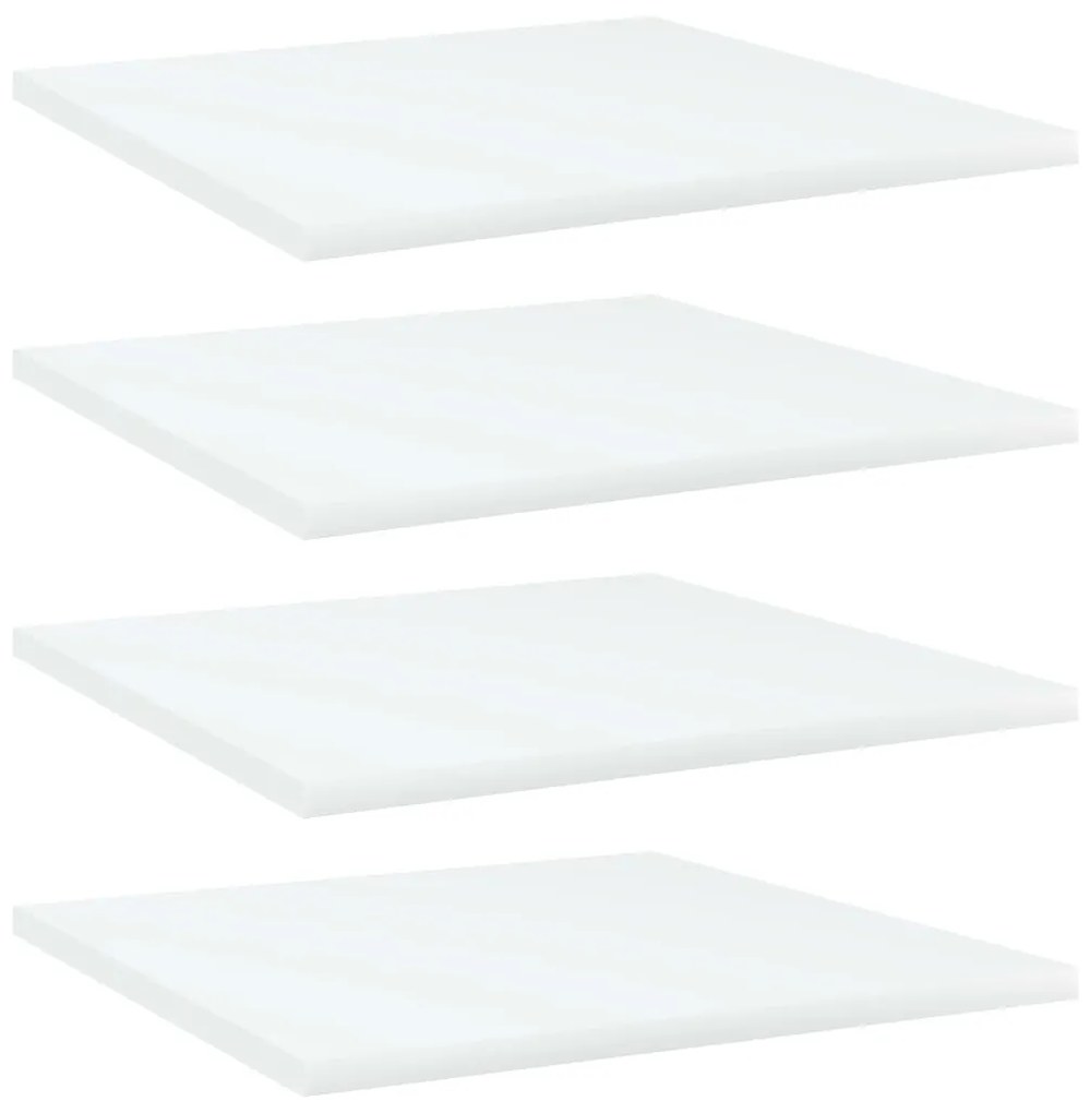 vidaXL Plăci bibliotecă, 4 buc., alb, 40 x 40 x 1,5 cm, PAL
