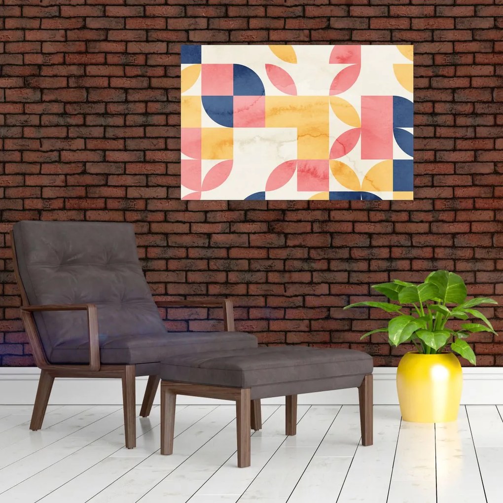 Tablou - Abstracție cu modele retro (90x60 cm)