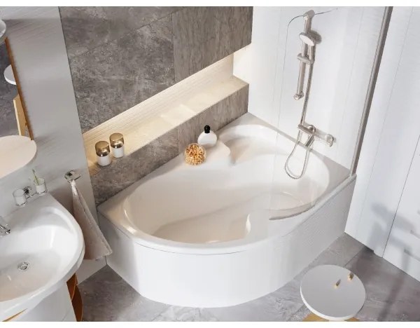 Ravak CV01000000 - Cadă de colț ROSA 140x105 cm acrilic/albă